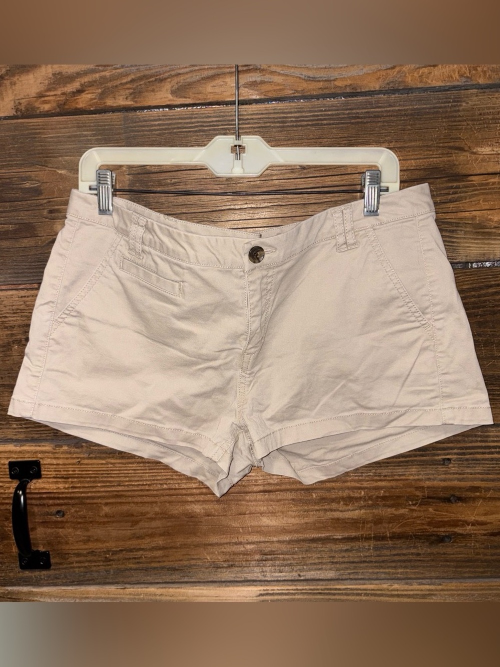 Vintage Express Women’s Casual Cotton Blend Shorts - Light Beige